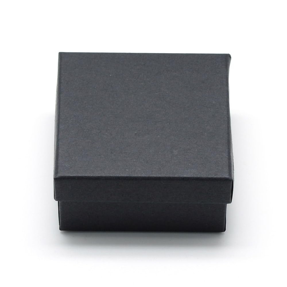 Craftdady 12pcs Square Ring Jewelry Boxes 2.75 x 2.75 x 1.37 Inch Cardboard Necklace Pendants Gift Boxes Black Small Packaging Boxes for Bracelet Jewelry Display
