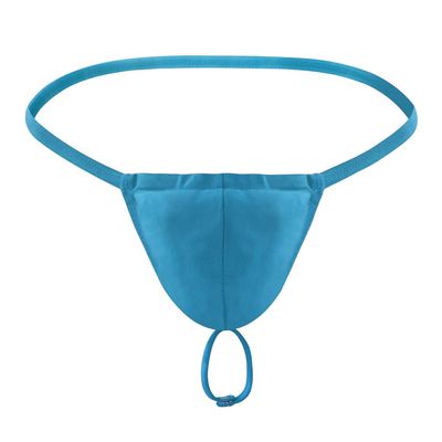 BreakEgg Men's Sexy Strap Thong Underwear with Athletic Supporter G-String Thong Underwear for Men (Blue,One Size)