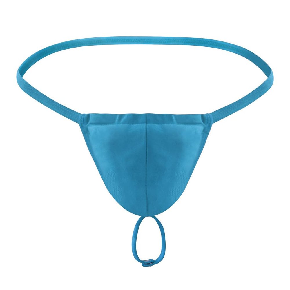 BreakEgg Men's Sexy Strap Thong Underwear with Athletic Supporter G-String Thong Underwear for Men (Blue,One Size)
