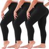 3 Pack Leggings for Women High Waisted No See-Through Tummy Control Soft Yoga Pants Womens Workout Athletic Running Leggings Black/Black/Black view 1