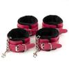 GOPEO Adjustable Ankle Weights 2 Pair Leg Weight Straps for Women Men Fluffy Handcuff Bracelet Set - Soft and Plush Handcuff Wrist and Ankle Cuffs with Leather for Home Bedroom Workout view 1