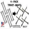 Branded Boards | Made in USA | Portable Campfire Trivet Grate | Use Under Can to Protect Table | Use on Top of Can as Stove Grate Cook Top | Food Grade Stainless Steel | Compact & Lightweight (4-Pack) view 2