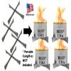 Branded Boards | Made in USA | Portable Campfire Trivet Grate | Use Under Can to Protect Table | Use on Top of Can as Stove Grate Cook Top | Food Grade Stainless Steel | Compact & Lightweight (4-Pack) view 4