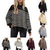 Crewneck Long Sleeve Oversized Sweaters for Women Fuzzy Knit Chunky Warm Pullover Top Solid Casual Loose Jumpers A-Beige view 3