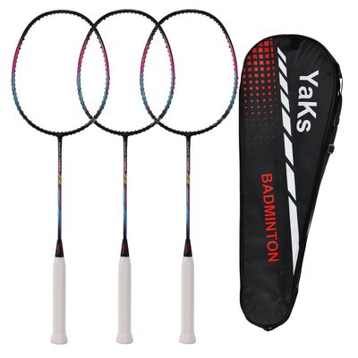 YAKS 4U4G Professional Carbon Fiber Badminton Racket - Durable & Lightweight Black&Blue