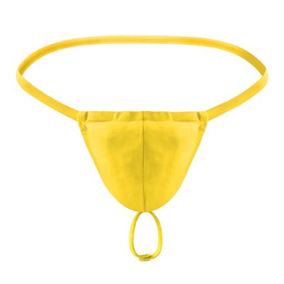 BreakEgg Men's Sexy Strap Thong Underwear with Athletic Supporter G-String Thong Underwear for Men (Yellow,One Size)