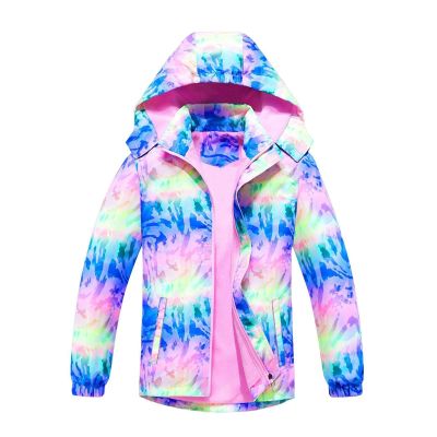 Kids Girls Hooded Rain Jackets Waterproo Rain coats Packable Windbreaker for Kids Lightweight (Purple, 4-5 Years)
