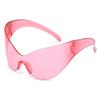 bullabulling Oversized Shield Futuristic Sunglasses for Women Men Alien Fashion Y2K Wrap Around Visor Sun Glasses Shades (pink) view 1