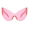 bullabulling Oversized Shield Futuristic Sunglasses for Women Men Alien Fashion Y2K Wrap Around Visor Sun Glasses Shades (pink) view 2
