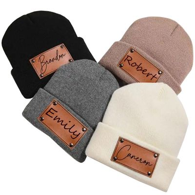 Custom Baby Beanie Knit Toddler Hat with Name Personazlied Toddler Winter Warm Hat for Chritmas Gift (Beanies)
