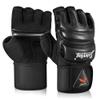 Xinluying MMA Gloves Punch Bag Training Martial Arts Sparring Grappling Kickboxing Muay Thai Boxing Gloves, Thickened Knuckle PadsWiden The WristbandFingerless Rub Resistance Mitts for Men Women view 1