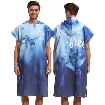 LOMTRATS Quick Dry Surf Poncho Changing Towel Robe Hoodie for Men Women,Swimming Beach Surfing Diving Home Hot Springs BathingAdult-M