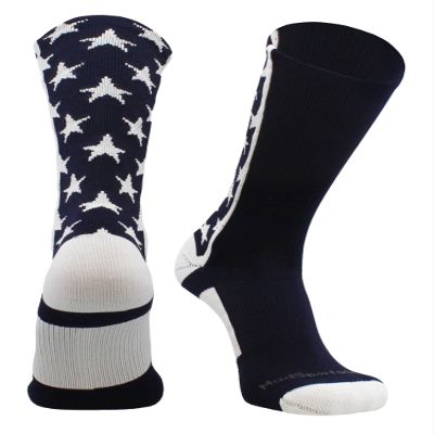 MadSportsStuff All Stars Crew Socks (Navy/White, Medium)
