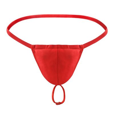 BreakEgg Men's Sexy Strap Thong Underwear with Athletic Supporter G-String Thong Underwear for Men (Red,One Size)