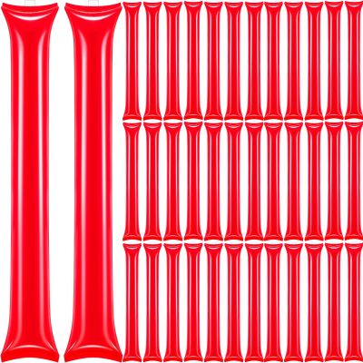 cssopenss 50 PCS Red Thunder Sticks Thicken Plastic Cheersticks Red Inflatable Thunder Sticks Sporting Events Team Spirit Cheersticks Sporting Cheers Basketball Football Dance Party