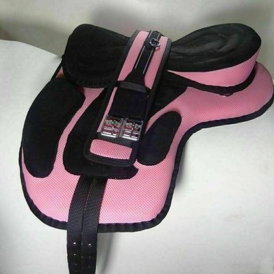 SABA International Designer Treeless Freemax Synthetic English Horse Tack Saddle + Girth (16 Inch)