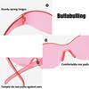 bullabulling Oversized Shield Futuristic Sunglasses for Women Men Alien Fashion Y2K Wrap Around Visor Sun Glasses Shades (red) view 3