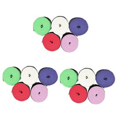 BESPORTBLE 3sets Tennis Racket Wrap Badminton Racket Grip Tape Thin Elastic and Non-Slip for Control 5pcs*3