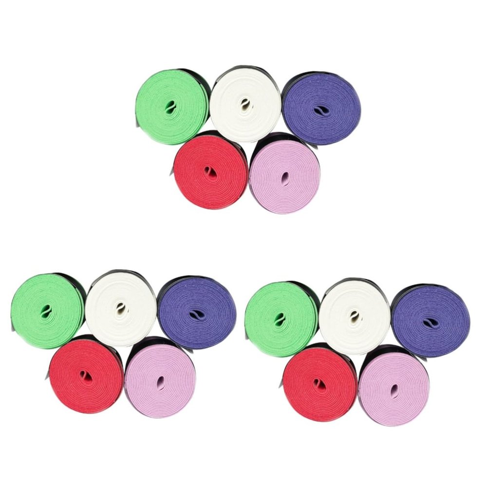 BESPORTBLE 3sets Tennis Racket Wrap Badminton Racket Grip Tape Thin Elastic and Non-Slip for Control 5pcs*3