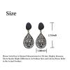 Clip On Earrings For Women, Hypoallergenic, Won't Fall Off & Don't Pinch, They Look Pierced, But Don't Need Pierced(Black Gray Hollow Ear Clips) view 2