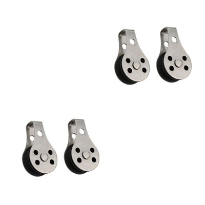 INOOMP 4pcs Boat Pulley Stainless Steel Rope Pulley Single for Fishing Net Idler