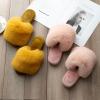 Autumn and Winter Cute Net Red Wool Cotton Slippers Women's Thick Sole Massage Home Wood Flooring Spring and Autumn Household Slippers 40-41 Gooseyellow view 3