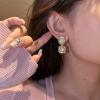 2PCS Women's Square Ear Clips Clip On Earrings,Non Pierced Earrings for Brides, Bridesmaids, Prom and Wedding (Green Golden Ear Clips) view 4