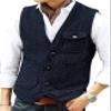 Yarizm Casual Men's Vests Herringbone Tweed V-Neck Waistcoat For Men Retro Wedding Travel Workwear Vest view 1