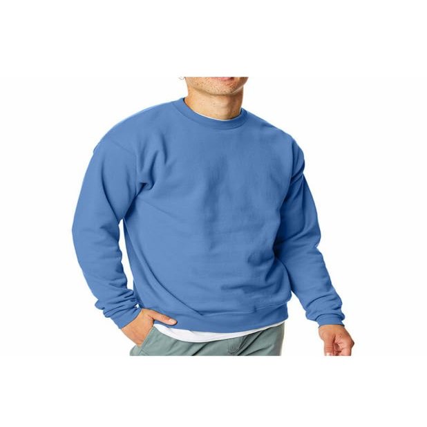 Hanes Men's EcoSmart Fleece Sweatshirt, Crewneck. Carolina Blue