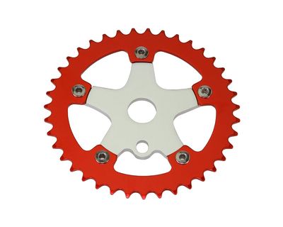 ALTALINE Bicycle Alloy 39 Teeth Single Speed Chainring/Sprocket Spider Style Bike, Multiple Colors (Red)