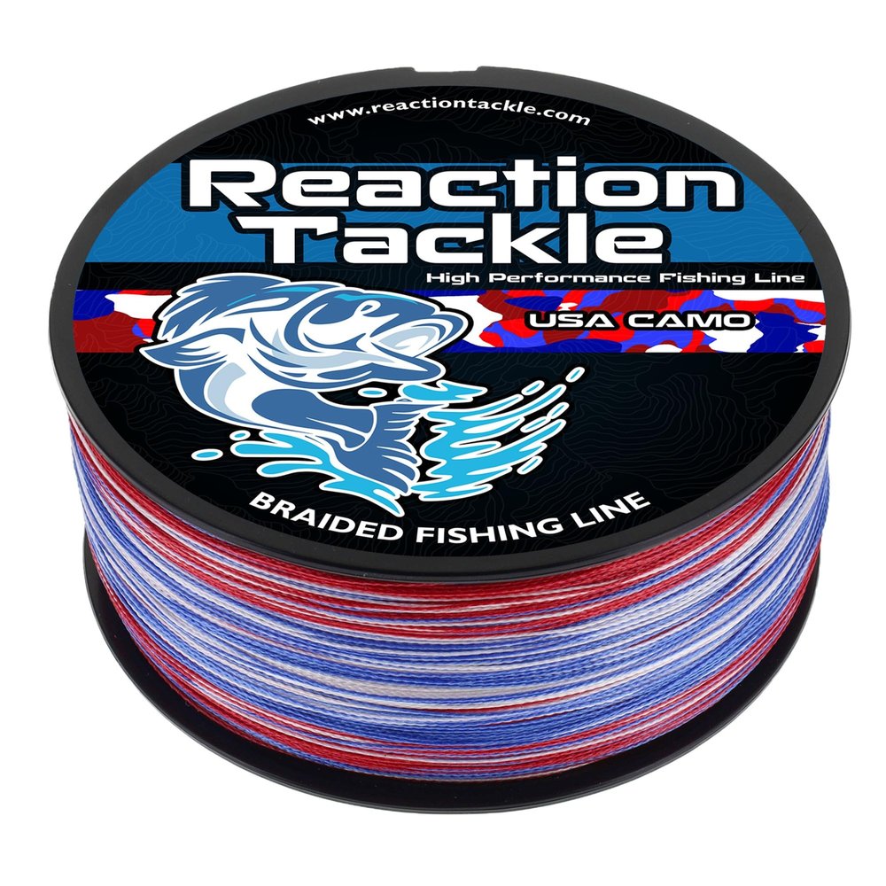 Reaction Tackle Braided Fishing Line USA Camo 100LB 300yd