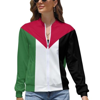 TAIZIYEAH Palestine Flag Women's Zipper Jacket Casual for Women Spring Summer Party Clothes XS