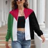 TAIZIYEAH Palestine Flag Women's Zipper Jacket Casual for Women Spring Summer Party Clothes XS view 4