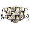 Reusable Cloth Face Masks with 2 Filters Black-Grid-Shiba-Inu-Doge Washable Face Covering Small view 1