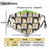 Reusable Cloth Face Masks with 2 Filters Black-Grid-Shiba-Inu-Doge Washable Face Covering Small view 2