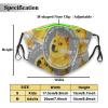 Reusable Cloth Face Masks with 2 Filters Dog-Dogecoin-Shiba-Inu Washable Face Covering Medium Black view 2