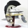 Roman Centurion Helmet Black Plume Armor Helmet With Wooden Display Stand Medieval Metal Replica Helm Soldier Costume view 2