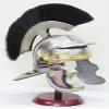 Roman Centurion Helmet Black Plume Armor Helmet With Wooden Display Stand Medieval Metal Replica Helm Soldier Costume view 3