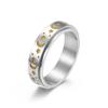 WLPCIV Titanium Steel Glow Spinner Rings Moon and Star Fidget Ring Stress Relieving Anxiety Ring for Women (Silver7) view 1
