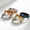 WLPCIV Titanium Steel Glow Spinner Rings Moon and Star Fidget Ring Stress Relieving Anxiety Ring for Women (Silver7) view 2
