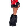 KMBANGI Women Faux Fur Leg Warmers Furry Christmas Legsleeve Socks Fuzzy Long Boot Cuffs Covers Holiday Party Costume Accessory(E Cute Black,One Size) view 3