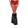 KMBANGI Women Faux Fur Leg Warmers Furry Christmas Legsleeve Socks Fuzzy Long Boot Cuffs Covers Holiday Party Costume Accessory(E Cute Black,One Size) view 4