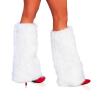 KMBANGI Women Faux Fur Leg Warmers Furry Christmas Legsleeve Socks Fuzzy Long Boot Cuffs Covers Holiday Party Costume Accessory(E Cute White,One Size) view 2