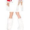 KMBANGI Women Faux Fur Leg Warmers Furry Christmas Legsleeve Socks Fuzzy Long Boot Cuffs Covers Holiday Party Costume Accessory(E Cute White,One Size) view 3