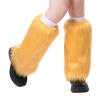 KMBANGI Women Faux Fur Leg Warmers Furry Harajuku Japanese Socks Fuzzy Long Boot Cuffs Covers Christmas Party Costume Accessory(C Yellow Solid,One Size) view 1