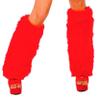 KMBANGI Women Faux Fur Leg Warmers Furry Christmas Legsleeve Socks Fuzzy Long Boot Cuffs Covers Holiday Party Costume Accessory(E Cute Red,One Size) view 2