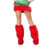 KMBANGI Women Faux Fur Leg Warmers Furry Christmas Legsleeve Socks Fuzzy Long Boot Cuffs Covers Holiday Party Costume Accessory(E Cute Red,One Size) view 3