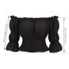 Renaissance Costume Women Blouses Off The Shoulder Short Sleeve Top Medieval Pirate Shirt Gothic Black XL view 2