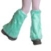 KMBANGI Women Faux Fur Leg Warmers Furry Harajuku Japanese Socks Fuzzy Long Boot Cuffs Covers Christmas Party Costume Accessory(D Light Green,One Size) view 1