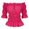 Jutrisujo Womens Renaissance Shirt Medieval Blouses Ruffled Gothic Elegant Formal Victorian Costume Rose 4XL view 1